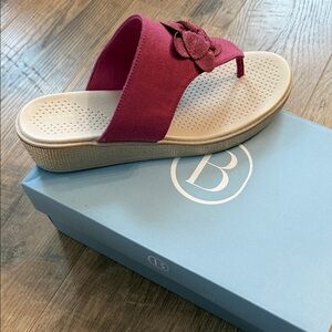 Bzees Bloom Pink and Beige Slide Sandals